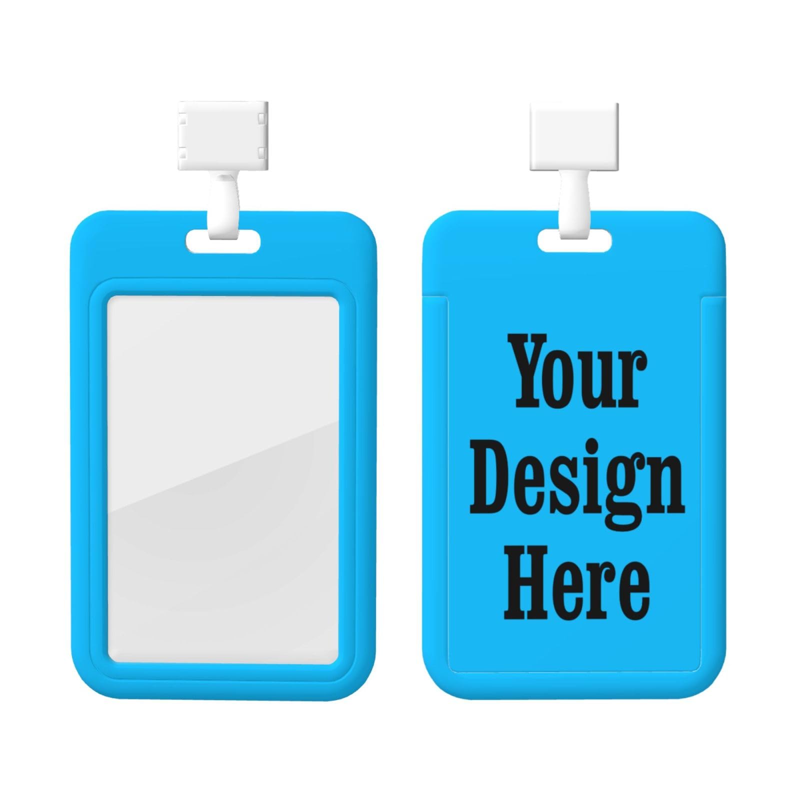 Custom Badge Holders Customizable Badge Holder Photo&Text Customize Id Card Holder Customizable Lanyard Card Holders Personal Id Card Holder Blue