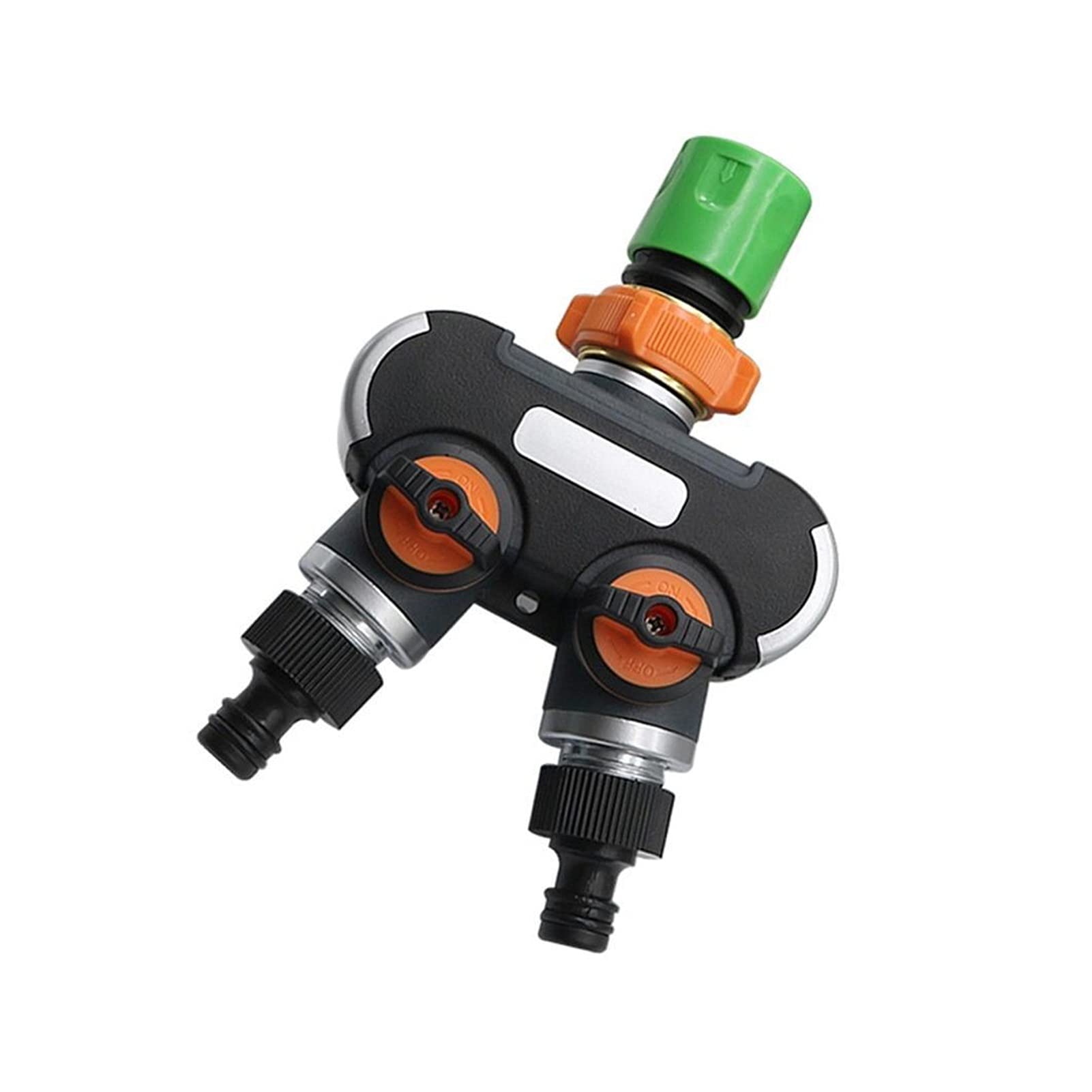 Hose Connector Adapter 1 Pc 3/4" Extral Threaded 2-Way Manifold, with Valve, with Quick Connector, Garden Irrigation and Agricultural Faucet Accessories/Black