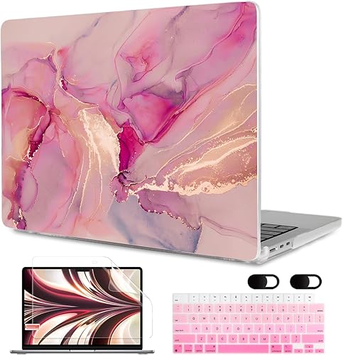 MEEgoodo Funda transparente para MacBook Air M3 M2 2024 2022, compatible con el modelo A3113 A2681, funda transparente para MacBook Air de 13.6