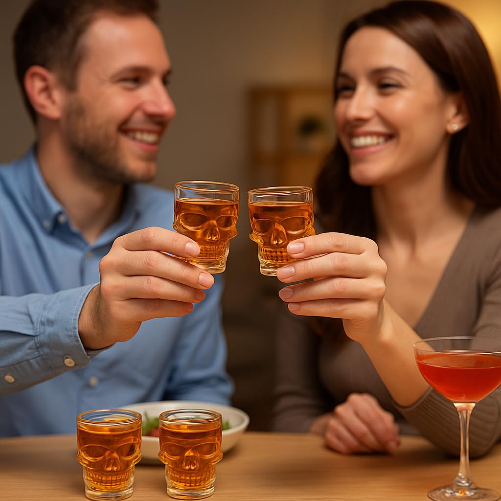 Lot de 4 verres à shot en verre 40 ml pour tequila, whisky et spiritueux (12)