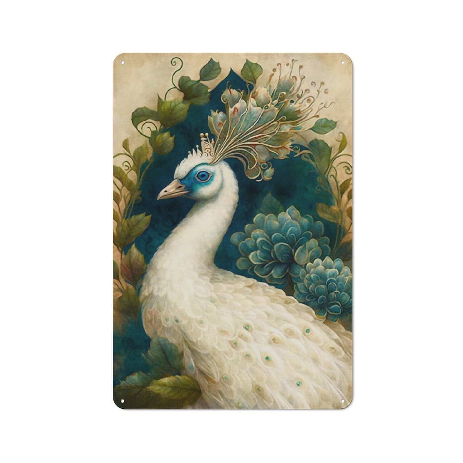 Junmoney The Peacock Vintage Tin Sign 30X20cm With For Kitchen Or Home Bar, For Metal Sign Collectors, For Kitchen And Home Bar Decor