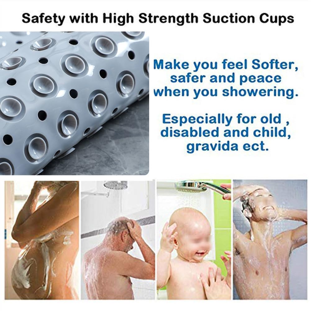 Yanzifly Alfombra De Bañera Antideslizante Tapete De Baño Para Bañera De Silicona Suave Tapete De Bañera Antideslizante Tapetes De Ducha Antideslizantes, Ventosas Tapete De Bañera Anti Deslizante Para