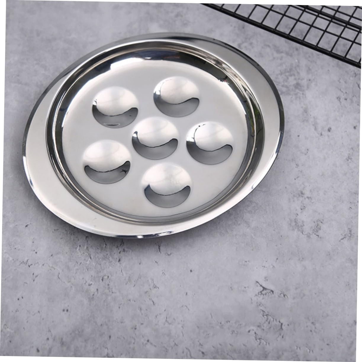 KICHOUSE 2Pcs Stainless Steel Escargot Dish Premium Snail Plate Kitchen Serving Tongs for Restaurants Picnics and Barbecues Easy to Clean