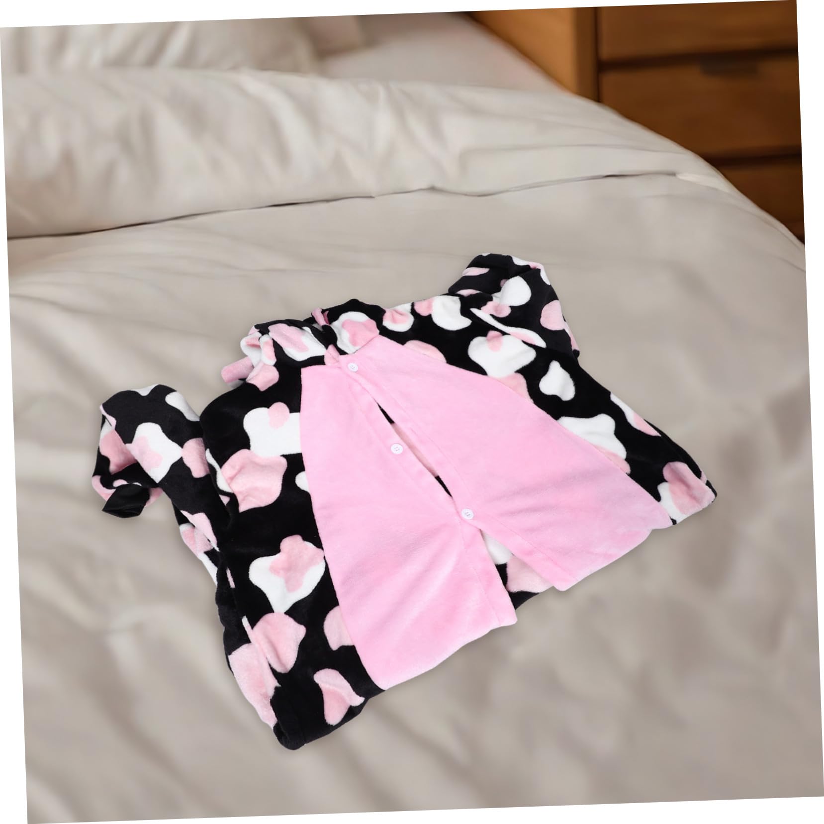 Pijama Entero Unisex de Vaca de Peluche Diseño Grueso para Invierno Ropa de Dormir de Franela Disfraz Animal para y Halloween XL