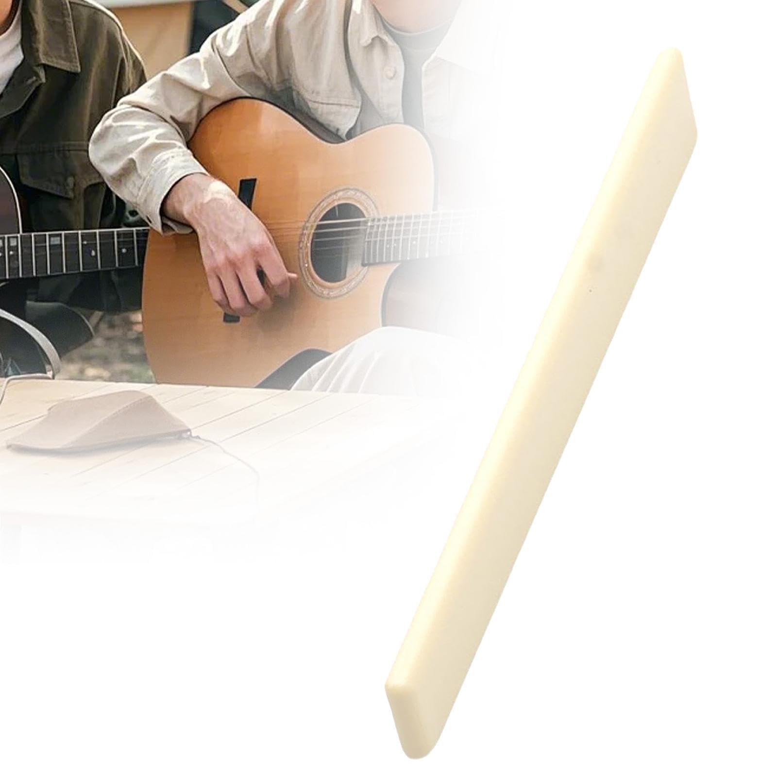 Garende Guitar Nut Flat Bottom Parts Easy to Install Slotted Nut Guitar Bridge Nut Musical Instrument Accessory Luthier DIY, down Guitar nut