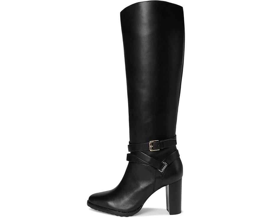 Lauren Ralph Lauren Collins Burnished Leather Tall Boots Heel - Left View