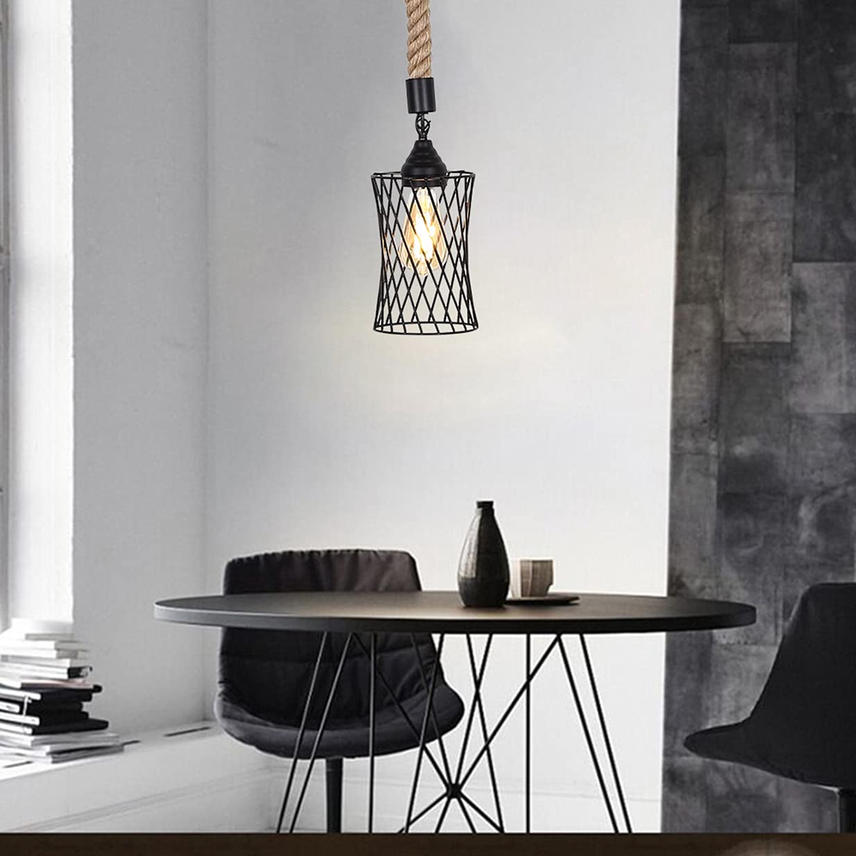 Ventilateur de plafond suspendu cage rétro éclairage intérieur salon E26