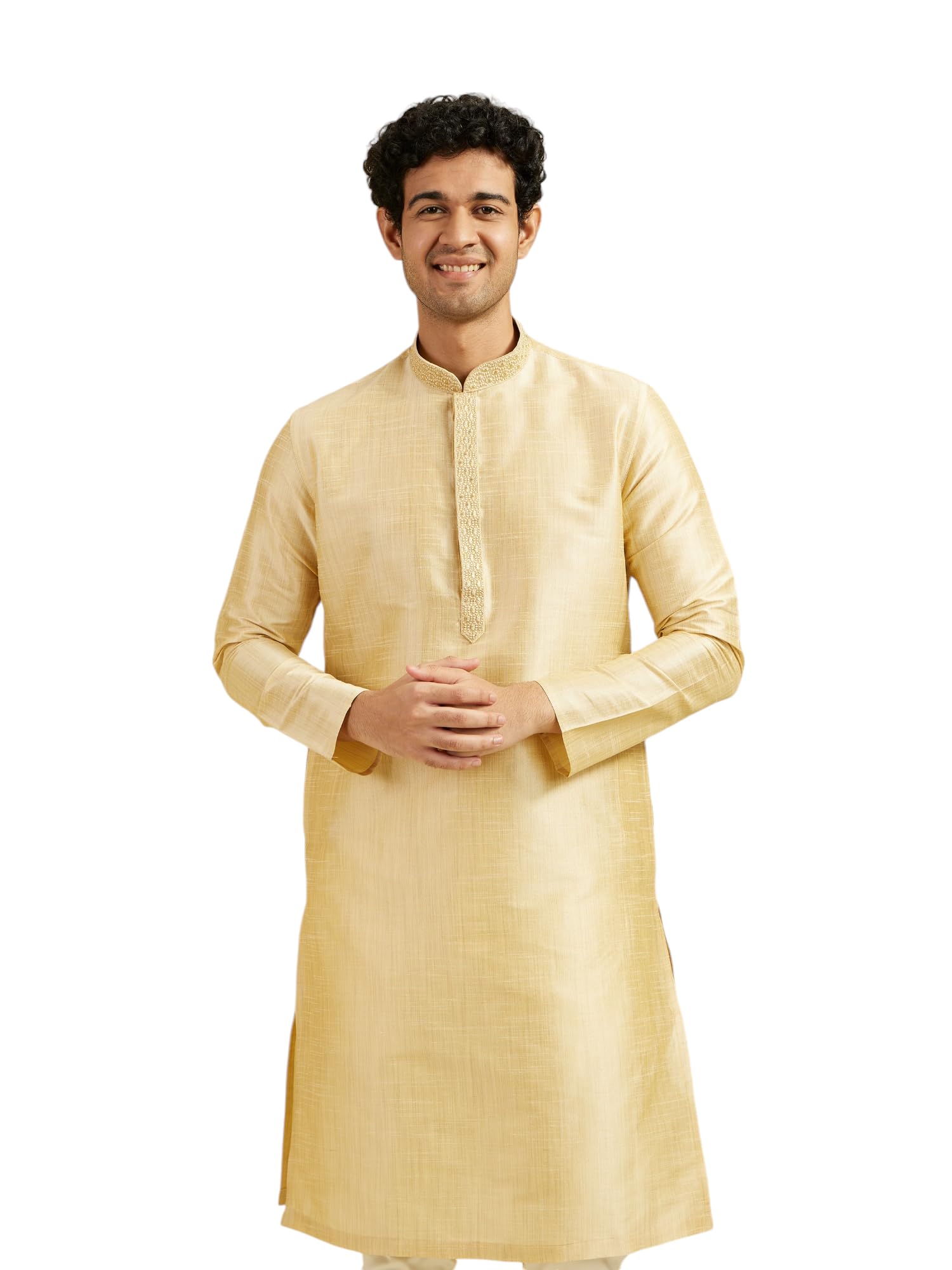 diwas by manyavar Men's Art Silk Solid Kurta (1pc)-picture-23