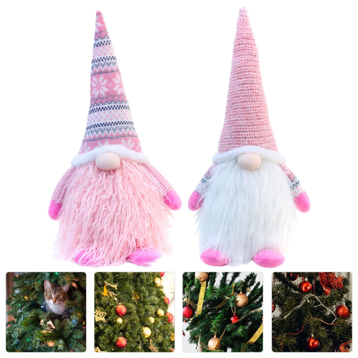 BESPORTBLE 6 Pezzi Gnomo Natalizio in Peluche Rosa, Ornamento Decorativo