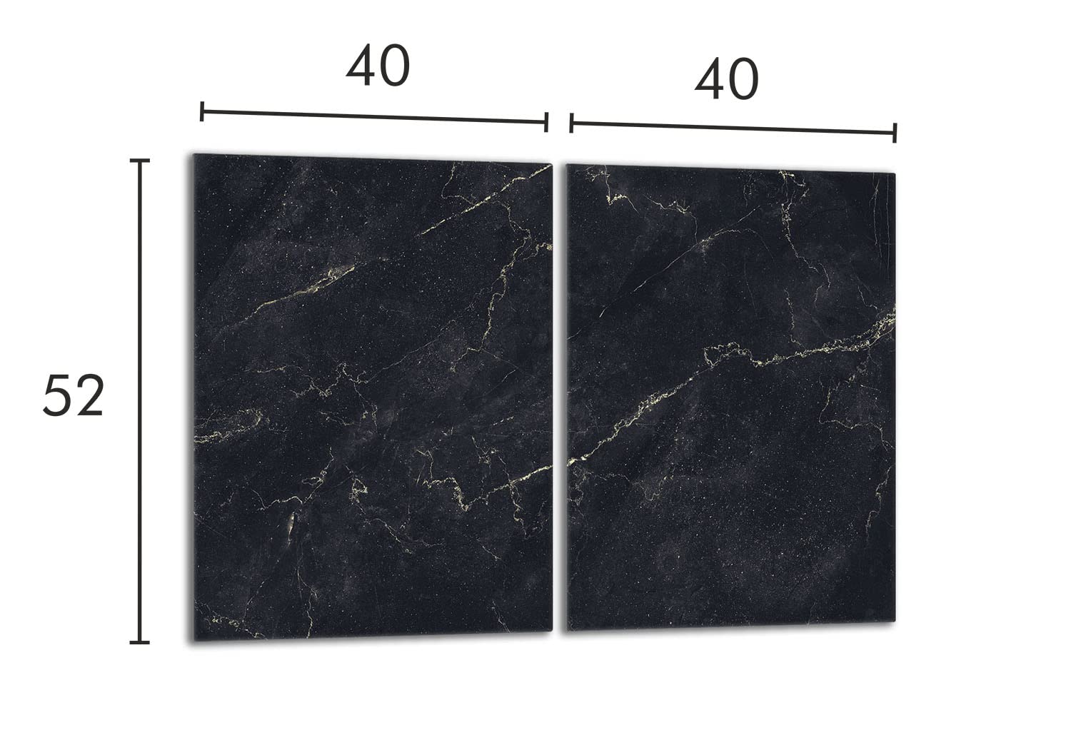 Tabla de cortar decorativa de cristal templado y cubre vitro, Placa protectora de vitrocerámica 40 x 52 cm 2 piezas, para inducción, protección contra salpicaduras, decoración, MÁRMOL