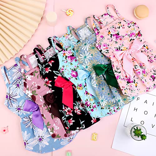 Pedgot 6 Pack Dog Bowknot Floral Dress Skin-Friendly Pet Bowknot Princess Dress Puppy Floral Vest Skirt Puppy Clothes For Dogs And Cats (X-Large) #TOP3