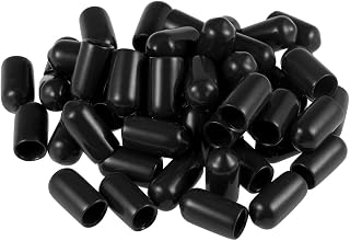 uxcell 50pcs Rubber End Caps 6.5mm ID Vinyl Round Tube Bolt Cap Cover Screw Thread Protectors Black
