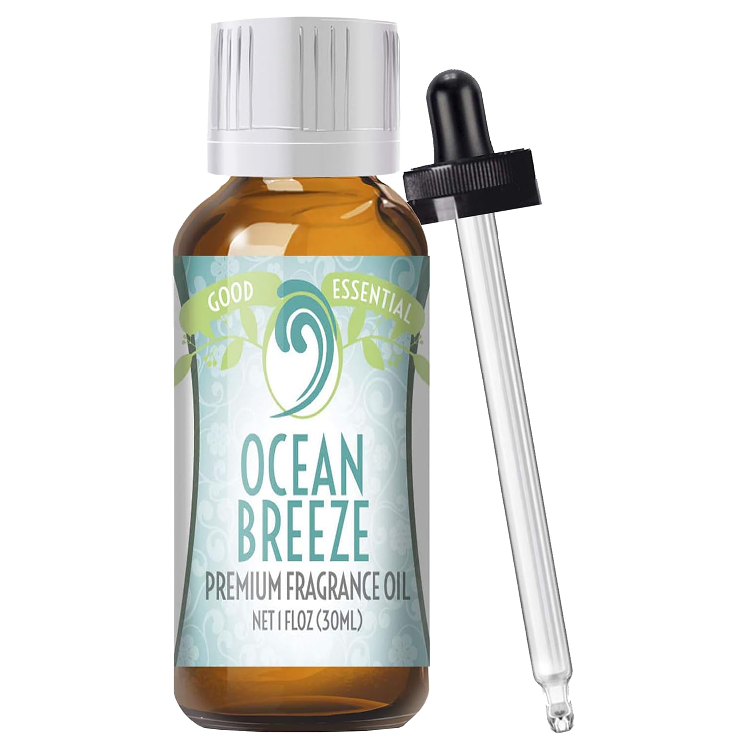 Good Essential Professional Ocean Breeze Fragrance Oil (30 ml / 1 fl oz) for Diffuser, Candles, Soaps, Perfume, Home Care - Ocean Breeze Scented Oil