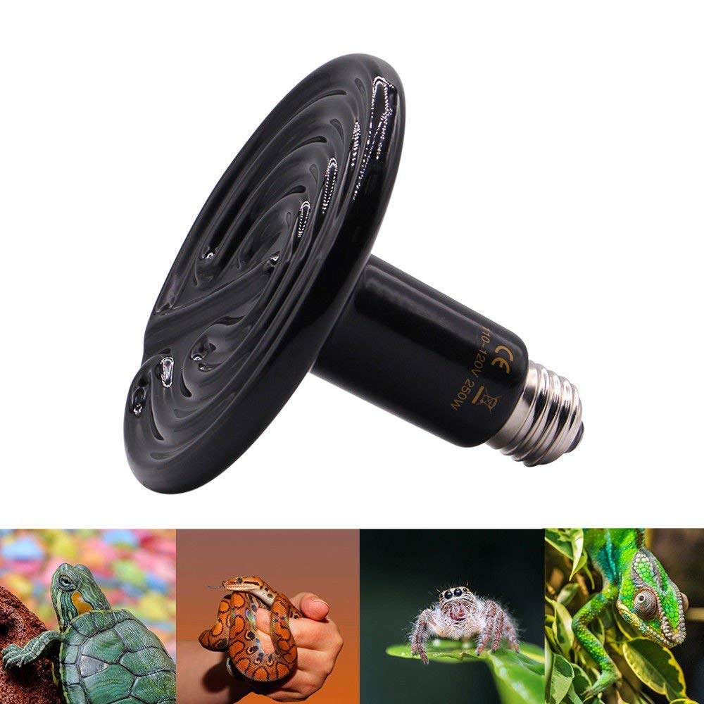 250W Reptile Heat Lamp Pet Infrared Ceramic Heater Emitter Appliances Lamp Reptile Tank Accessories for Amphibian Pet Brooder Coop Lizard Bearded Dragon Turtle Snake Terrarium Incubating Chicken - image 5