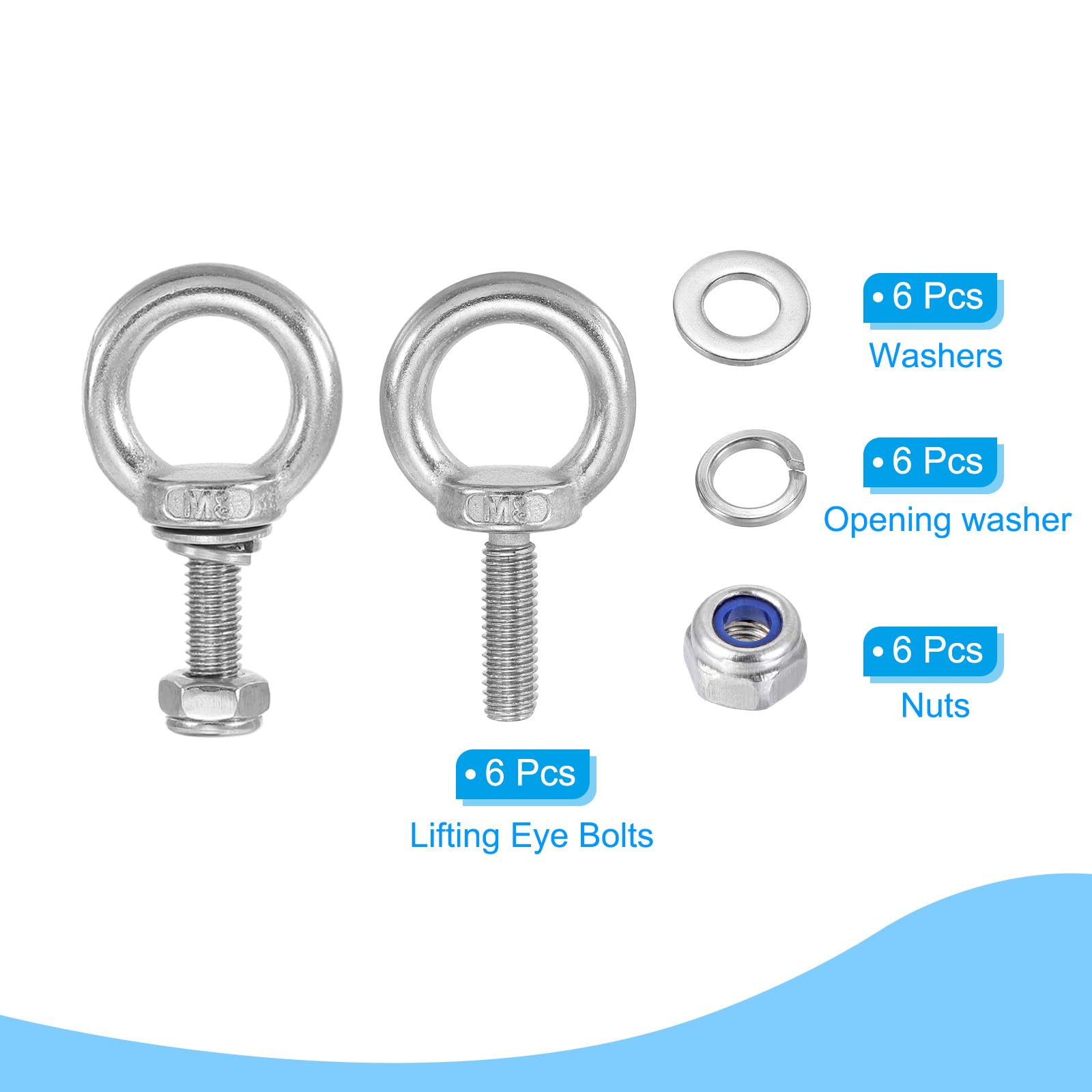 PATIKIL Lifting Shoulder Eye Bolts - Image 3