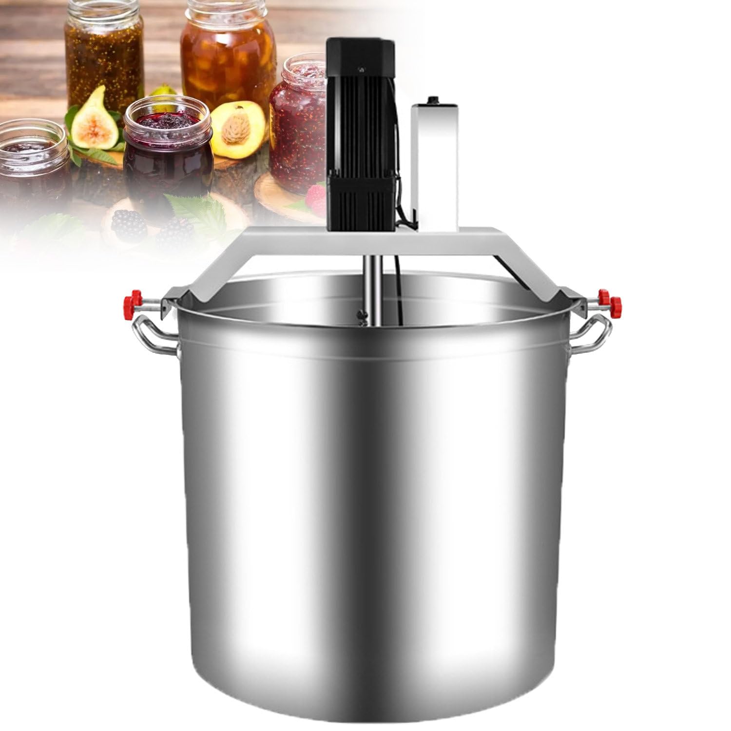 GLJTUO Electric Mixer Machine,Stainless Steel Automatic Food Mixer, 40L Capacity for Hot Pot Soup Sauce and Jam Stirring, Commercial Kitchen Equipment