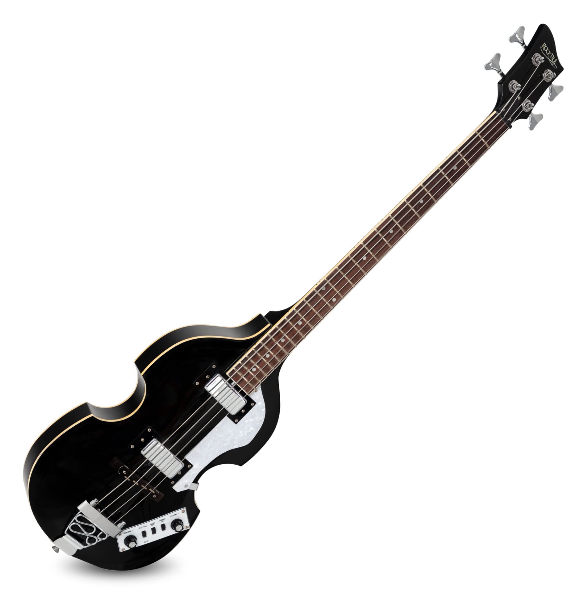 Rocktile VB-1 “Sir Paul” Vintage Beatbass - Violinbass - Bassgitarre - Hollowbody - 2 Humbucker - Schwarz