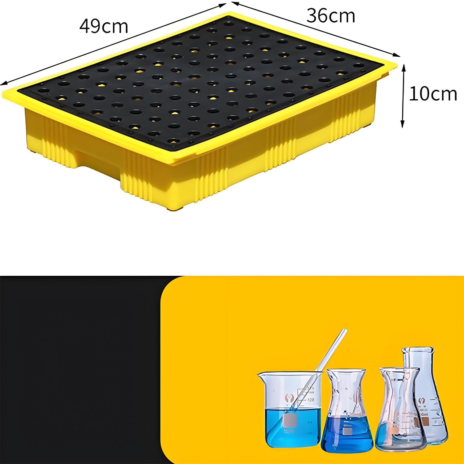 Palette modulaire de confinement des déversements, plate-forme en plastique étanche pour un stockage sûr des produits chimiques, plateau amovible en polyéthylène pour tambours