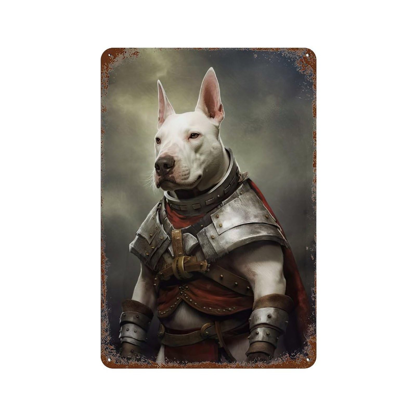 Bull Terrier Dog Viking Retro Metal Sign 11.8"x7.9", for Office, Studio And Wall Decor, Industrial Home Decor
