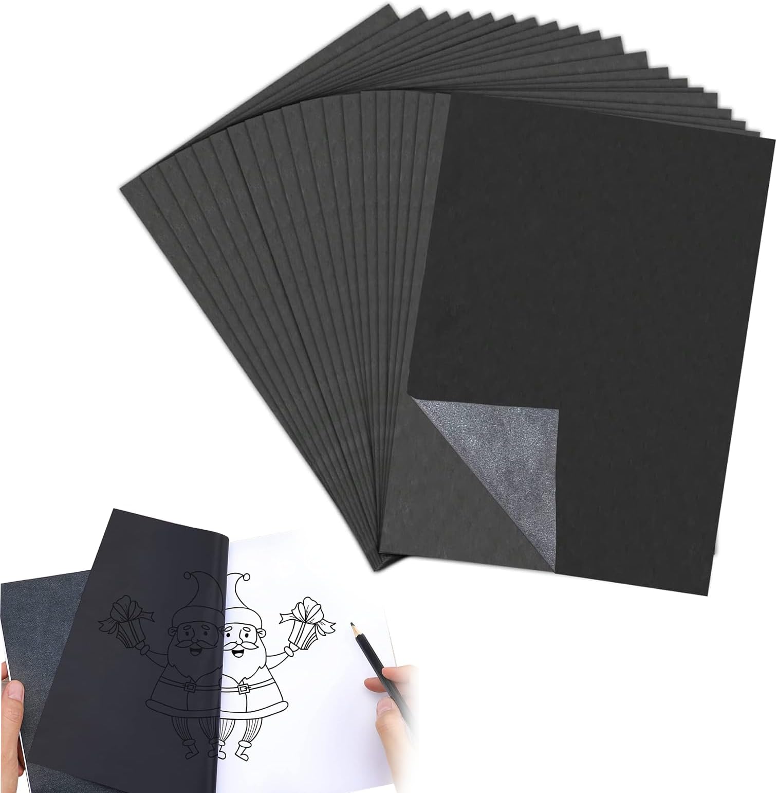 100Pcs Black A4 Carbon Paper for Tracing Ultra Thin and Light Transfer Paper Ideal for Great for Art Craft Projects Paper Wood Glass Metal Ceramic Clay Suitable for Home or Office Use