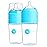 PopYum 9 oz Blue Anti-Colic Formula Making/Mixing/Dispenser Baby Bottles, 2-Pack with 2 Medium Flow Nipples, 260 ml, BPA-Free, Natural Latch