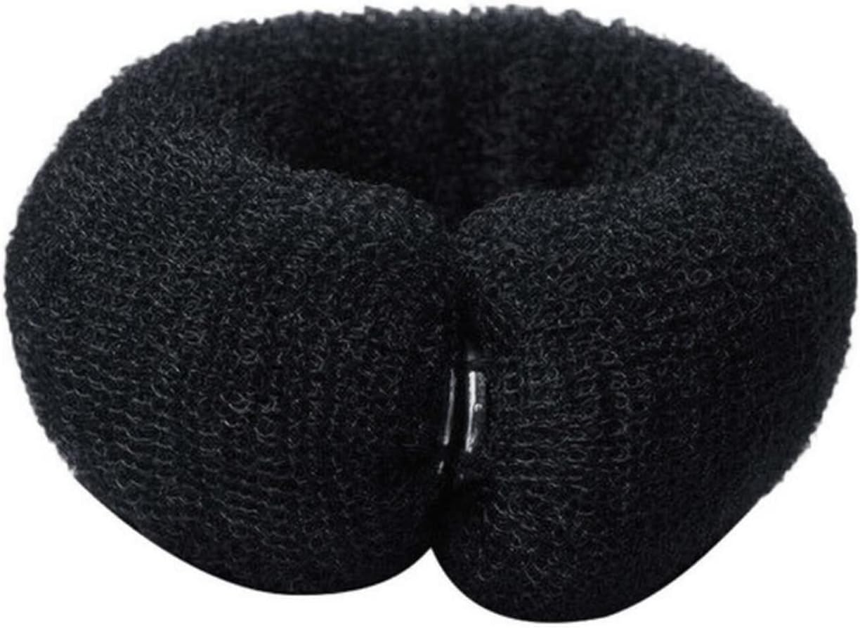 Creative Magic Roll Tool Hair Ring, Fashion Hair Bun Maker Donut, DIY Hair Foam Ring Shaper Snap, Hair Styling Tool for Women Ponytail Holder (Black)