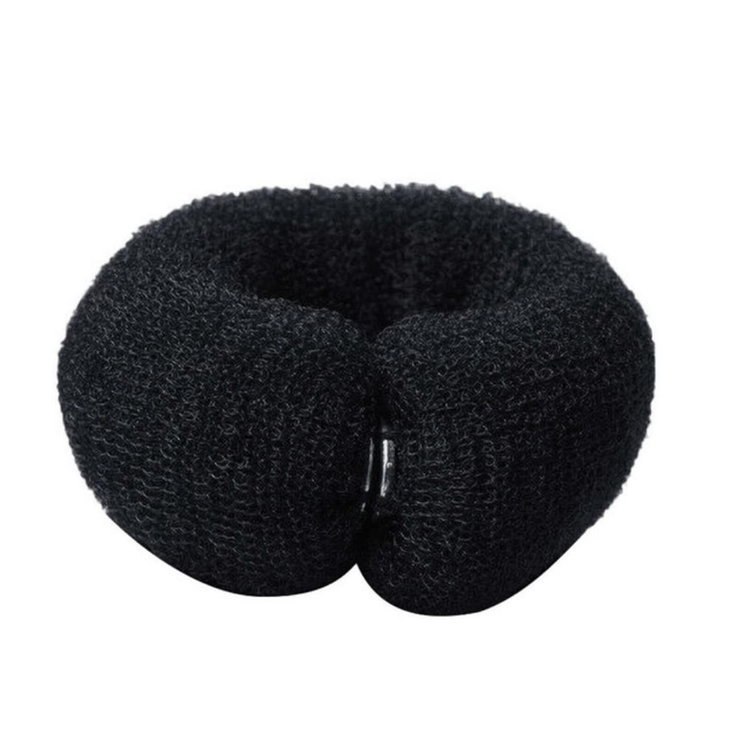 Herramienta de rollo mágico creativo para el cabello, para hacer bollos de pelo a la moda, para hacer donut, herramienta para peinar el cabello para mujer, soporte de cola de caballo (negro)