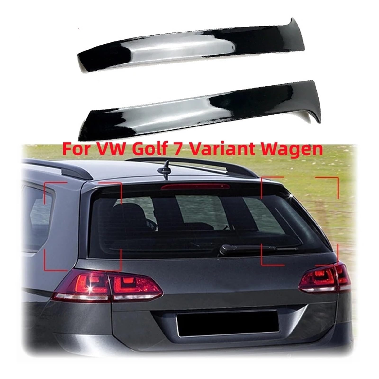 Naklejki na tylny spojler i spojler boczny samochodu, pasujące do Volkswagena, Golfa, kombi MK 7