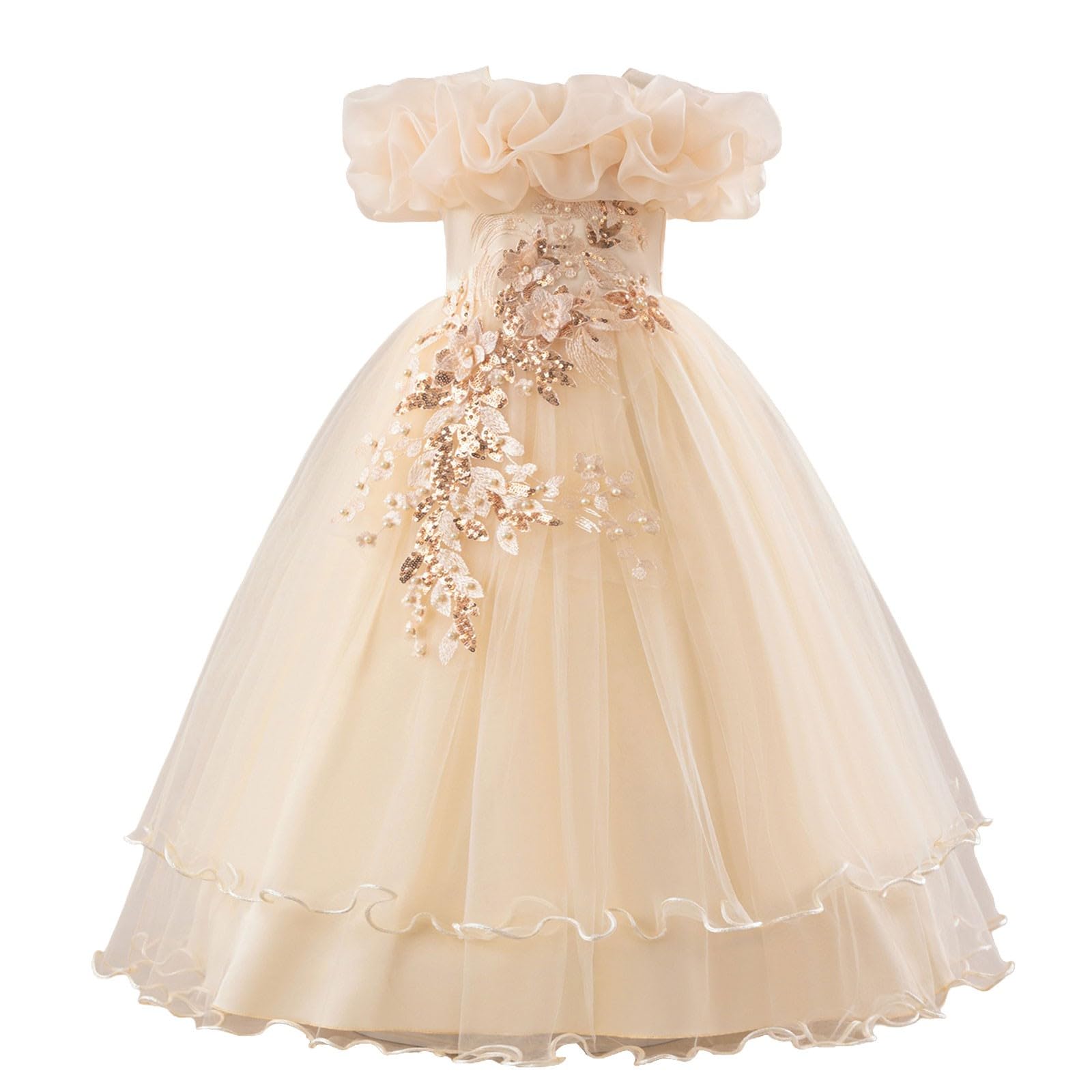 Vestido de fiesta para niñas, vestido de fiesta de princesa, vestido de cumpleaños, vacaciones, graduación, vestido de tul para niña, boda, dama de honor, vestido formal de noche