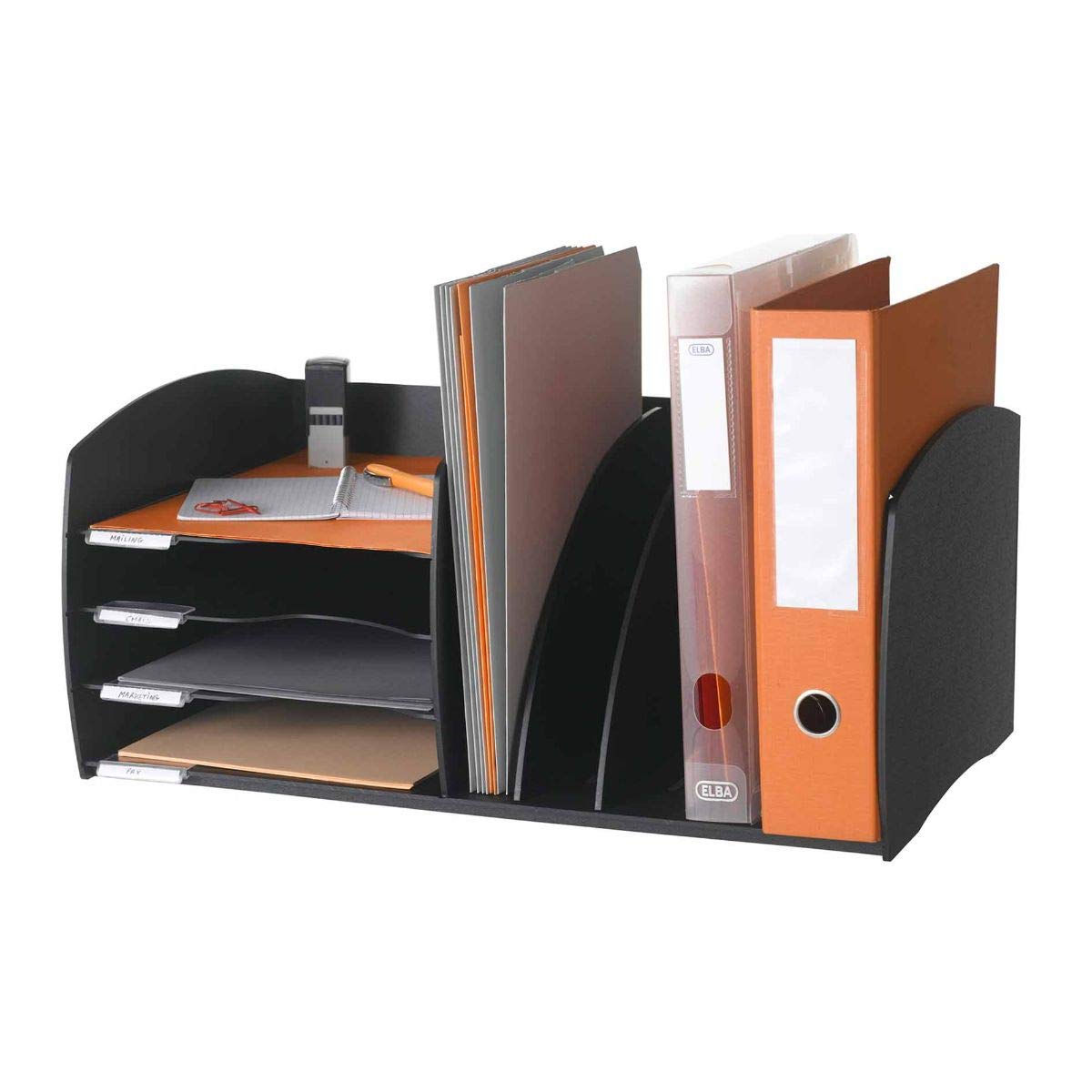 Paperflow Accessoires de bureaux 3020.01 Organiseur 4 cases structure/case en polystyrène Noir