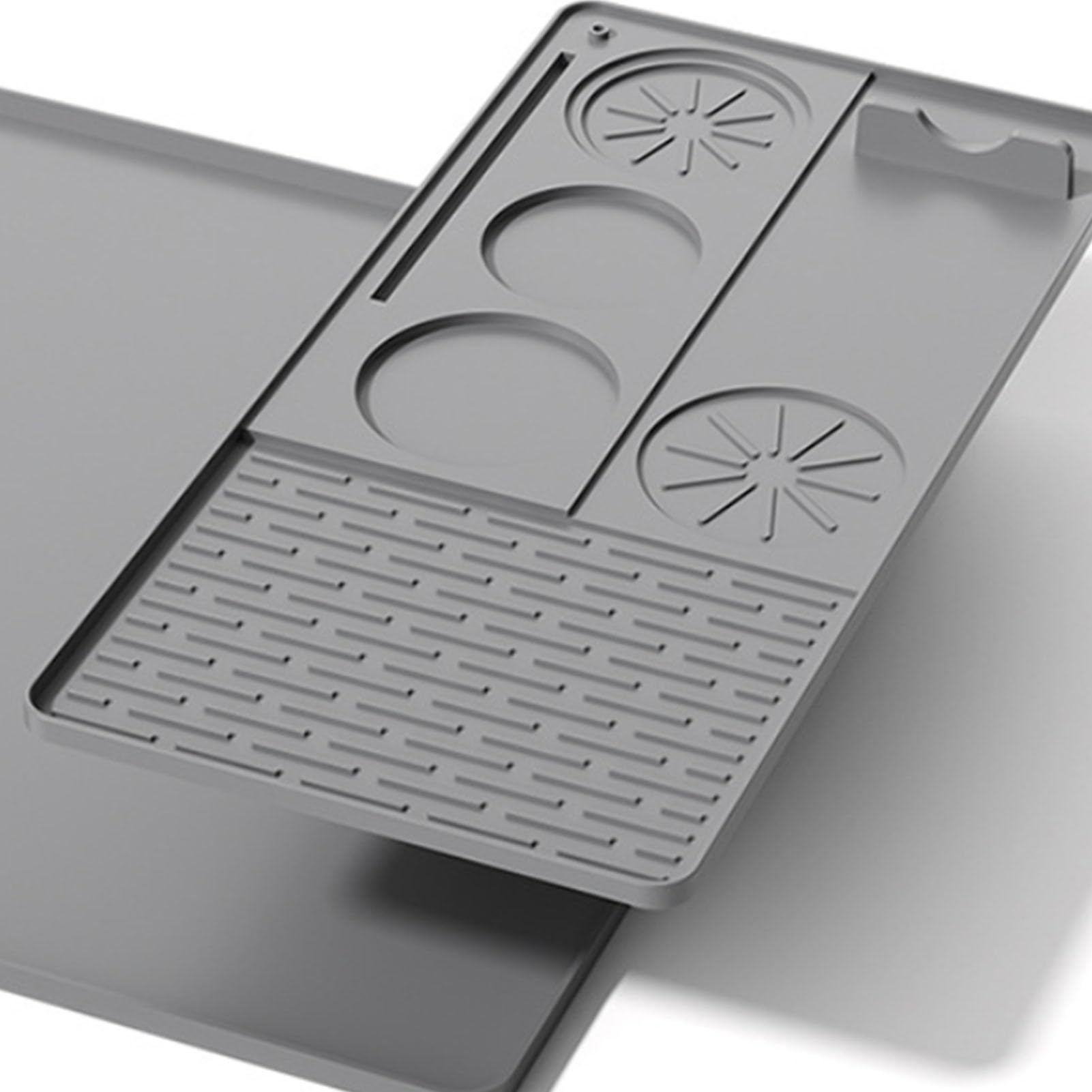 Ejoyous Set Tappetini da caffè in Silicone 2 in 1, Tappetino da Bar Grande con Tappetino Staccabile 22,83 X 15,35 Pollici, Protezione per Bancone Antiscivolo e Resistente Al Calore per Baristi