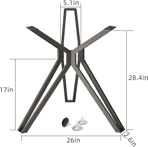 Miniatura 2 de Base de mesa moderna de 28 pulgadas, patas de mesa de metal industrial con ventosas, mesa de centro moderna de metal, patas de mesa de comedor de