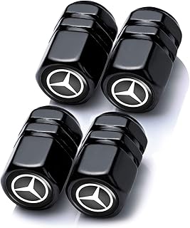 Car Cover Valve stem Replacement for Mercedes-Benz A C E S Series GLK CLA GLA GLC GLE CLS SLK Logo Shape Valve stem caps Accessories(4 Pcs)