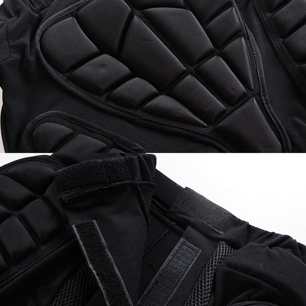 Unisex Confortable Respirant Antichoc Résistant à l'usure Short de Protection, Protection Hanche pour Cyclisme Rouleau Patinage Moto Sport Noir 2XL