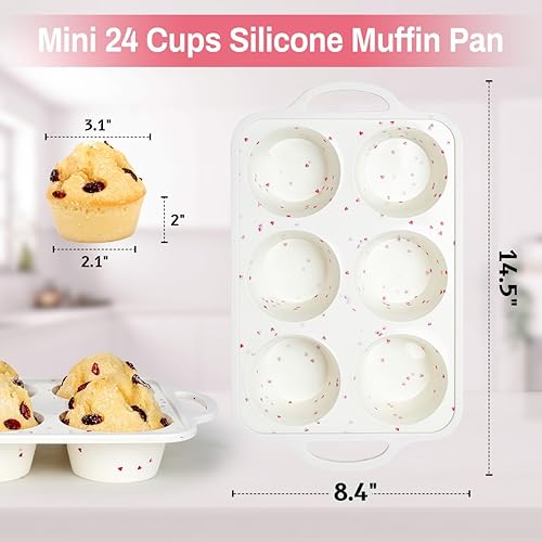 Miniatura 5 de Molde de silicona antiadherente para magdalenas de 6 tazas de tamaño jumbo para hornear con marco reforzado de metal, libre de BPA, de silicona,