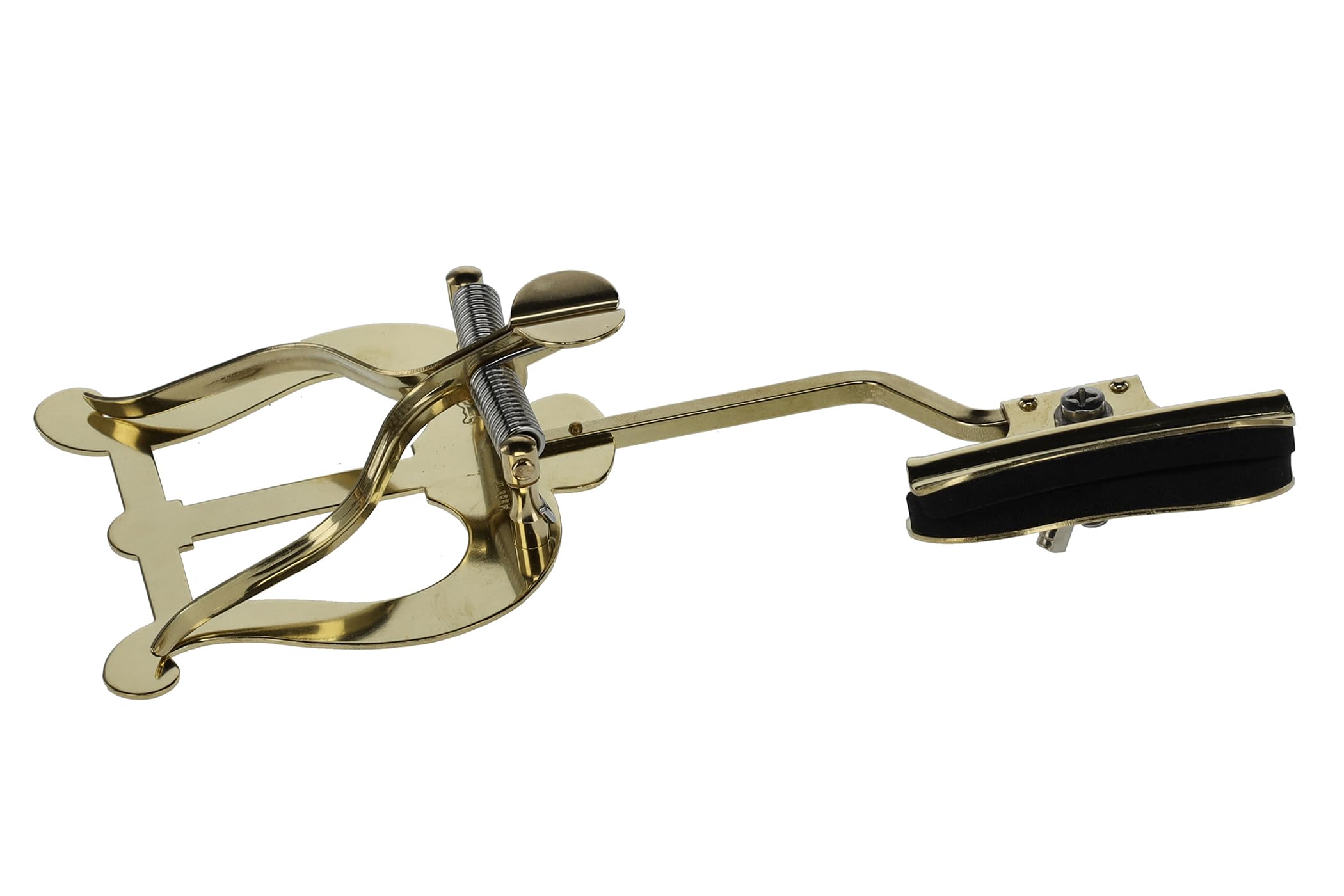 GEWA Marching Music Holder Trombone - Brass - Large Lyra - 2 Pushers - With Clamp for Bell Attachment - Image 3