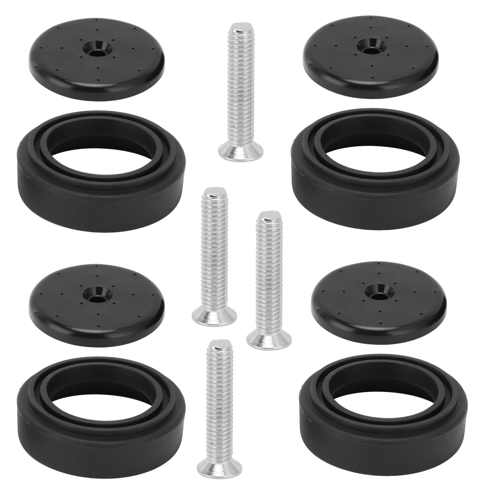 Pre-Rinse Spray Valve Repair Kit, Spray Face Bumper and Screw Kit for Most Brand Commercial Sink Sprayer (Black*4)