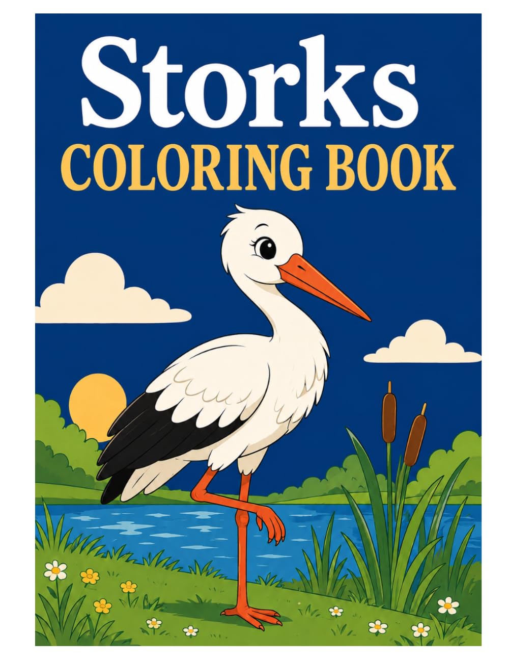 Storks Coloring Book: Beautiful Storks, Nature Scenes, and Relaxing Coloring Fun for Kids and Adults