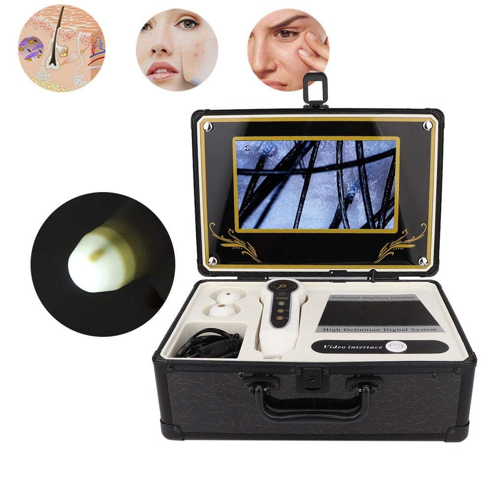 Hair Analyzer Machine, Hair Scalp Skin Oil and Analysis LCD Screen Hair Skin Analyzer Machine 50X 200X Skin Hair Scalp Detector Analyzer Microscope Digital Hair Skin Analyzer Microscope (US)