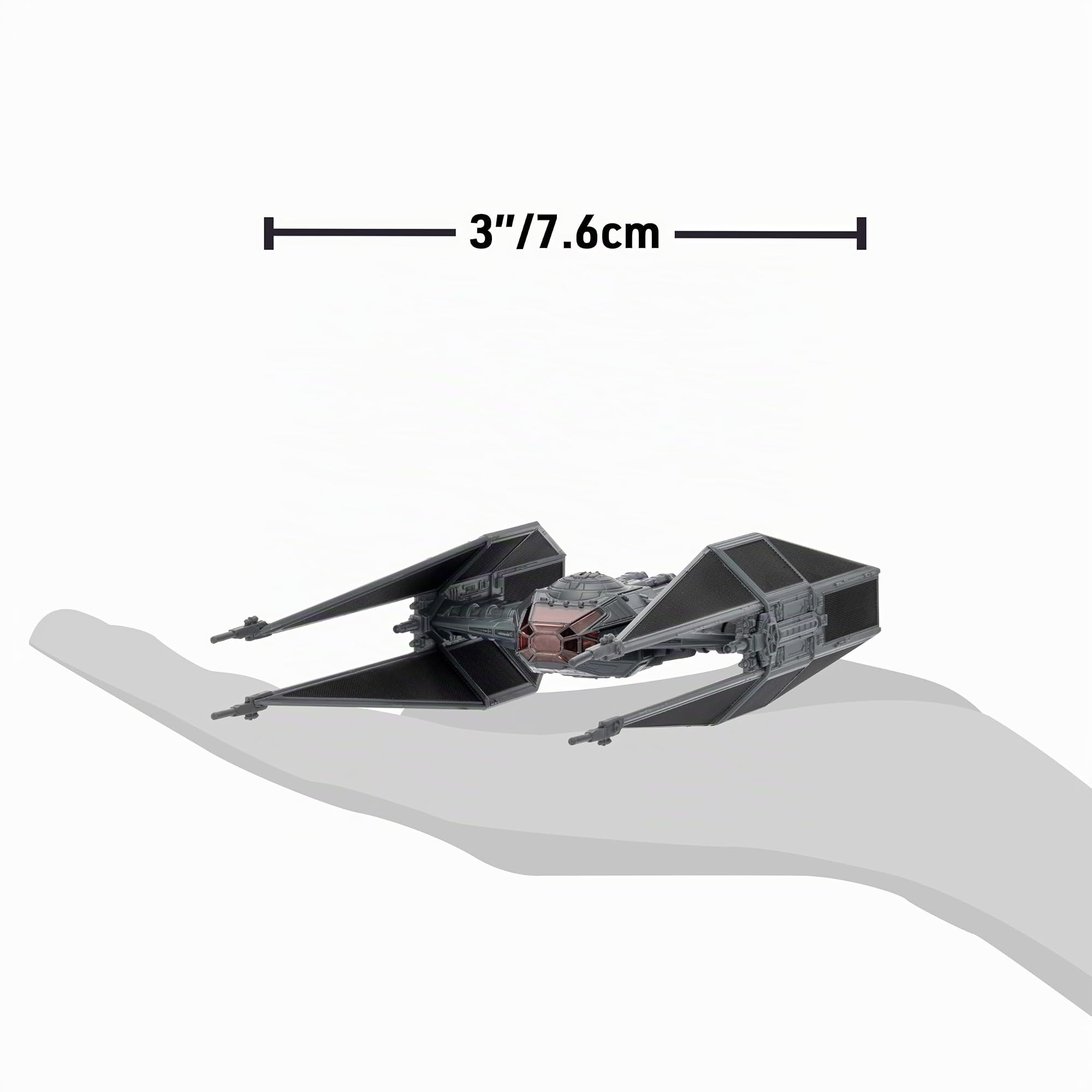 Star Wars Jazwares Micro Galaxy Squadron TIE Schalldämpfer – 12,7 cm Fahrzeug mit 2,5 cm Mikro-Figuren-Zubehör