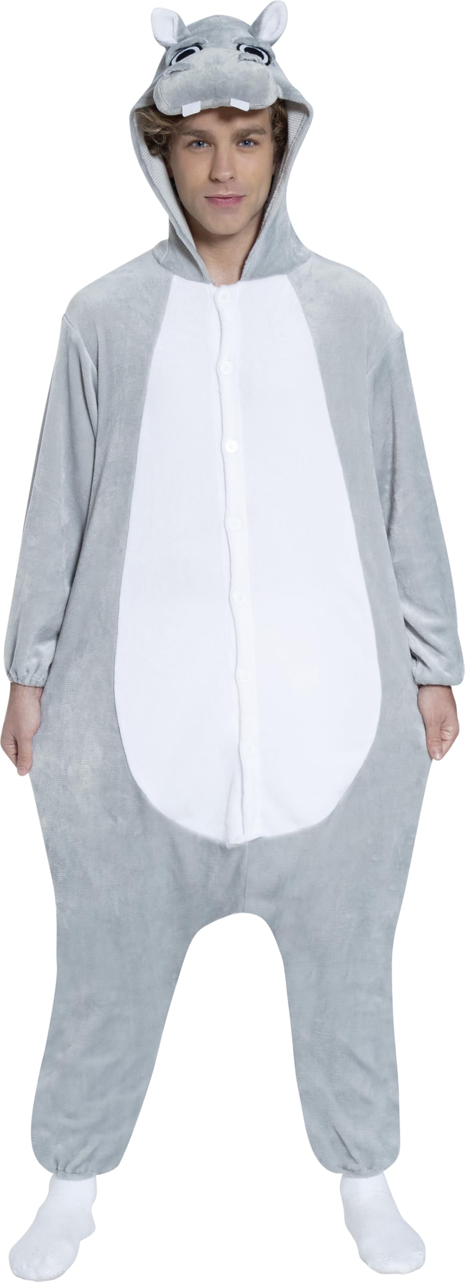 Rubies (M (48-50)) Adult Hippopotamus Jumpsuit Costume