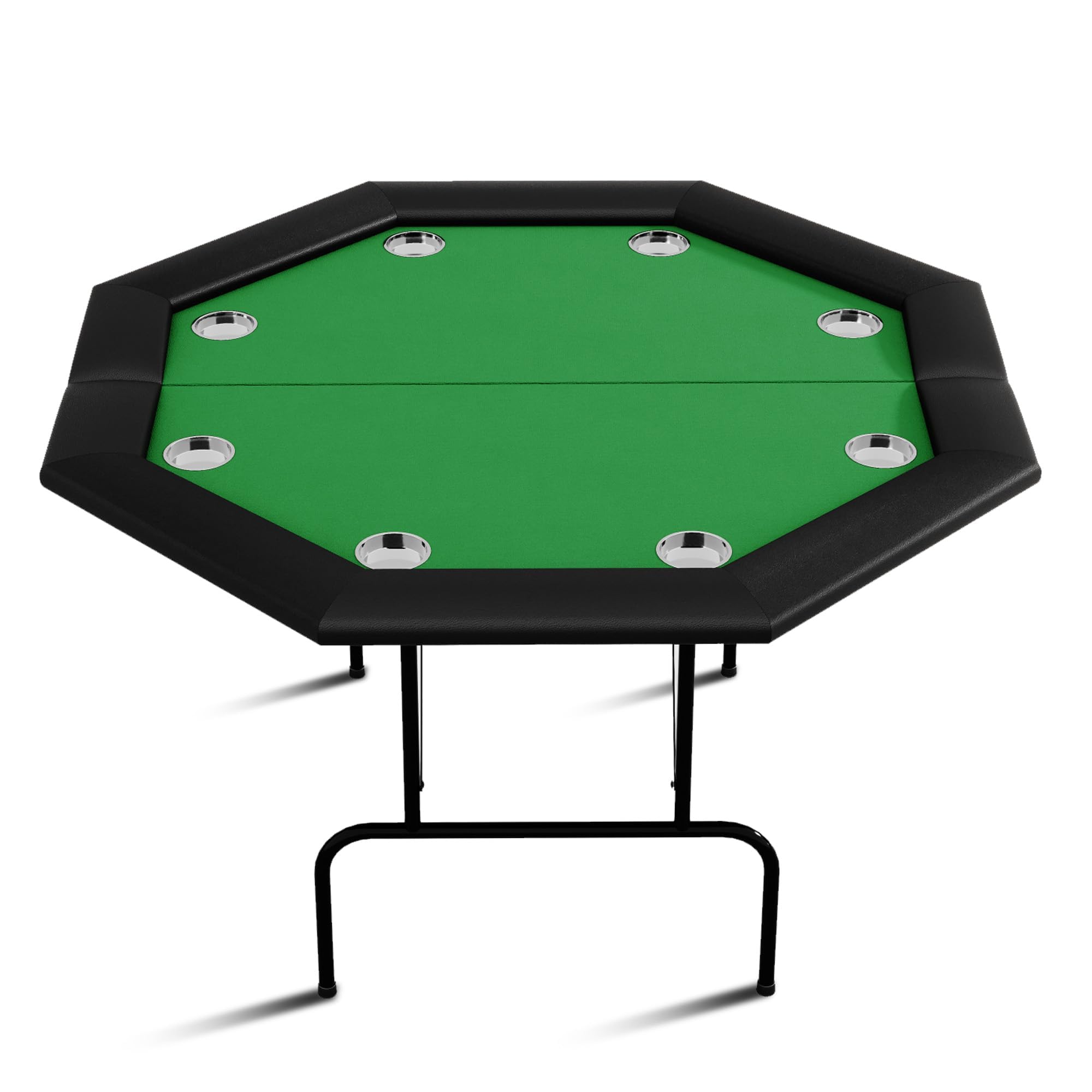 Table de poker 8 joueurs pliable octogonale verte Table de jeu octogonale avec revêtement en feutre