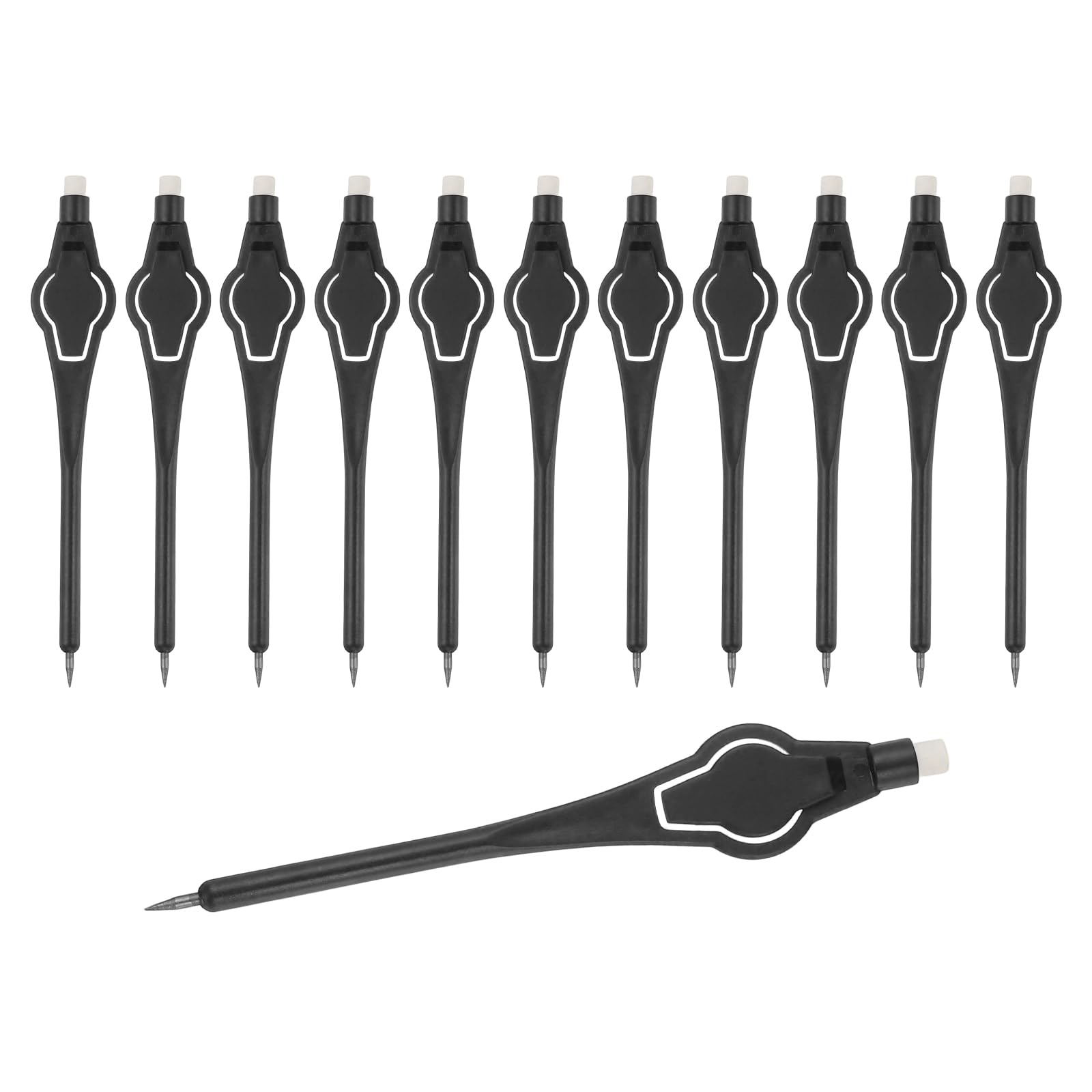 PATIKIL 2H Pencils, 12 Pack Golf Scoring Pencils with Eraser Mechanical Plastic Bulk for Sport Games Meeting Office, Round Black