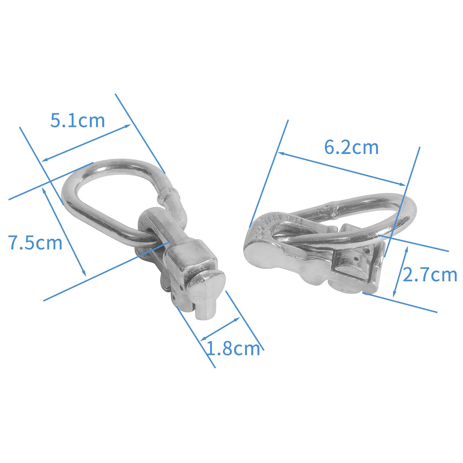 OldBones L-Track - Ajuste de Doble Perno con Anillo Elipses, Amarre de Pista L, Puntos de Anclaje para Transporte de Carga, Camiones Pertain, Remolques, Autos