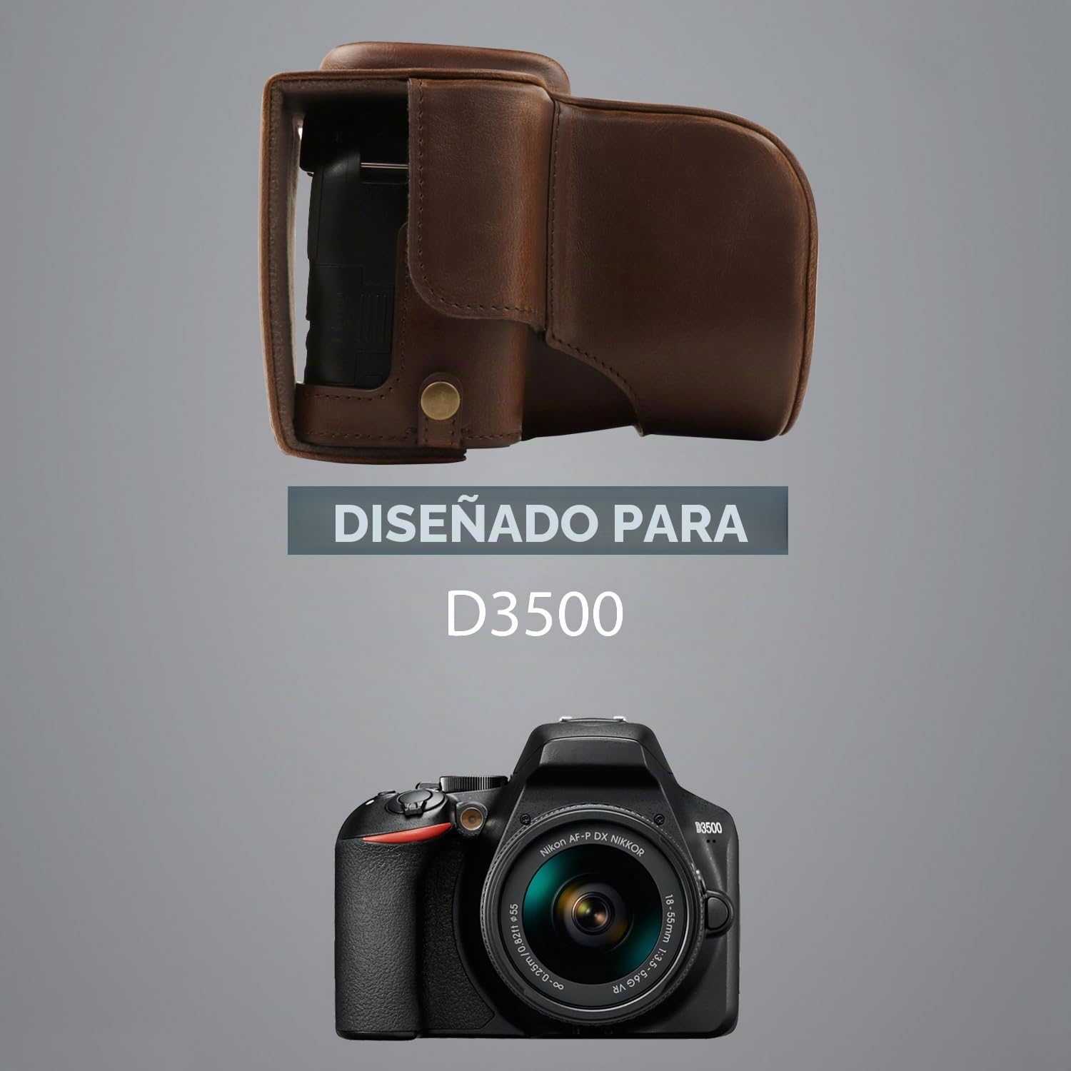 Mega Gear Ever Ready - Funda de Piel para cámara Nikon D3500