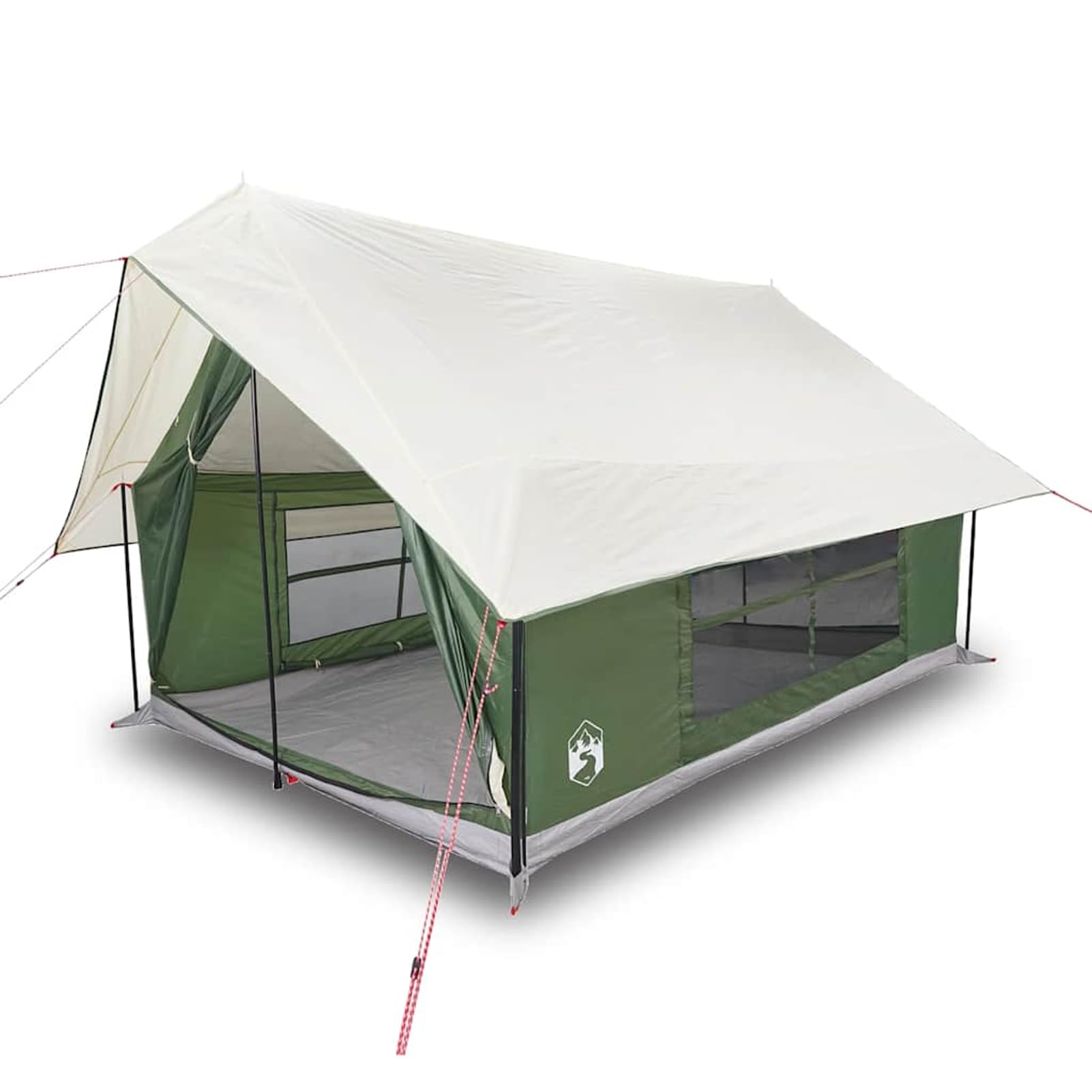HOMELEN - Refugio para acampada para 5 personas, impermeable, de poliéster verde, tamaño familiar, resistente a la intemperie con lluvia extraíble, puerto eléctrico y ventilación para patio