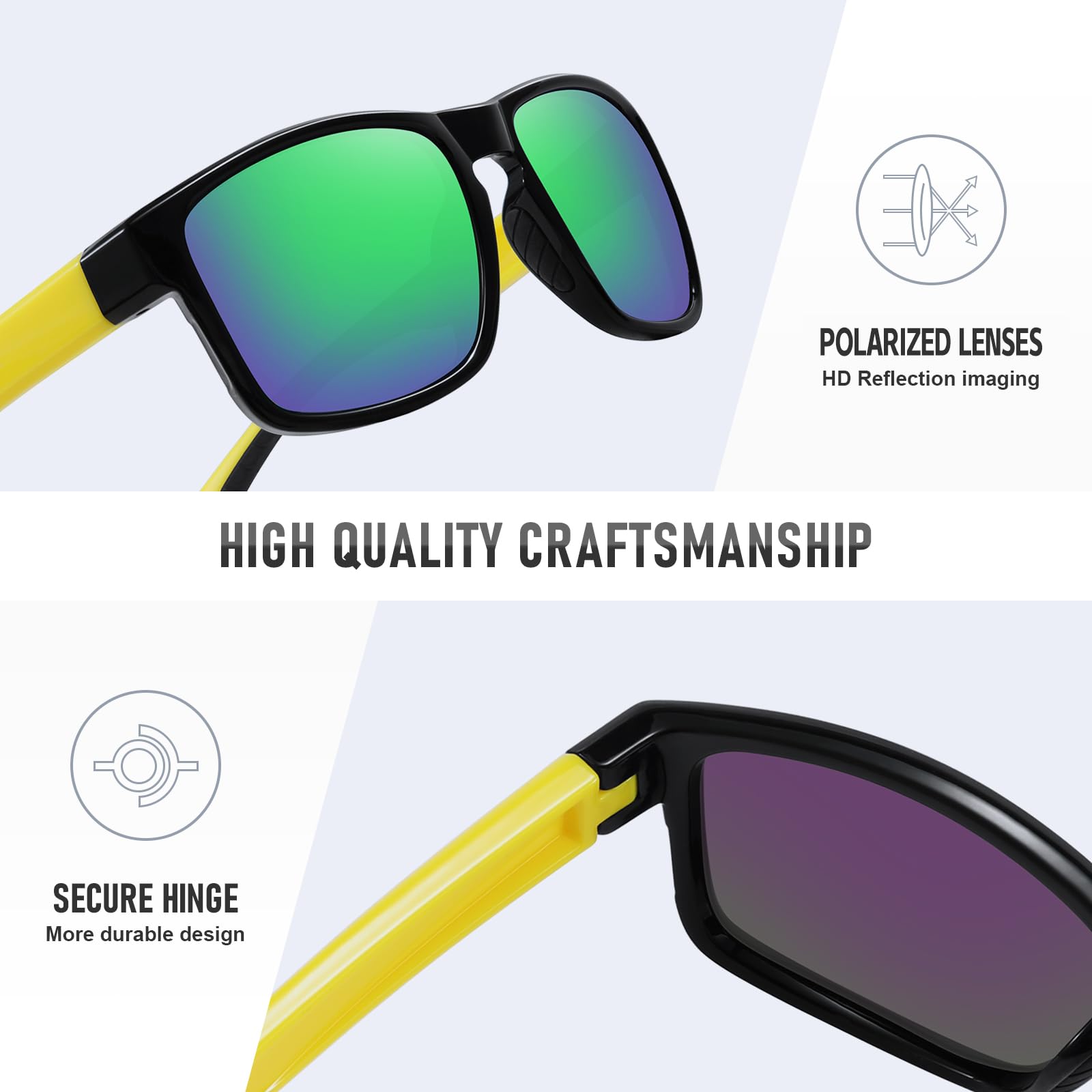 Sportowe polaryzacyjne okulary przeciwsłoneczne dla mężczyzn i kobiet, ochrona przed promieniowaniem UV, niezniszczalne, do jazdy, biegania, wędkowania, wędrówek, okularów przeciwsłonecznych