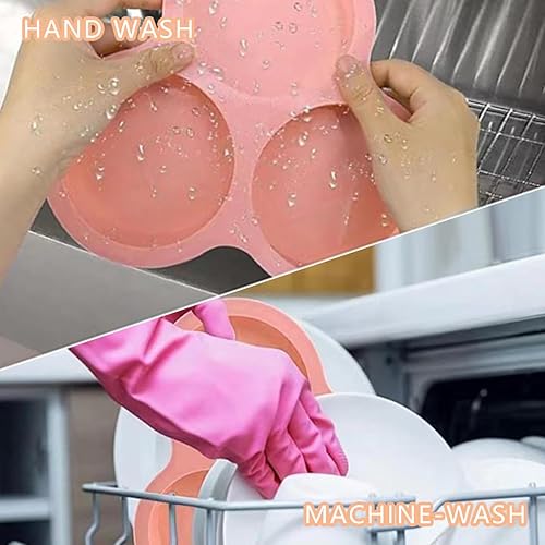 Miniatura 5 de 3 piezas de freidora de aire para huevos, freidora de aire de 3 cavidades, sartén para hornear freidora de aire reutilizable antiadherente para