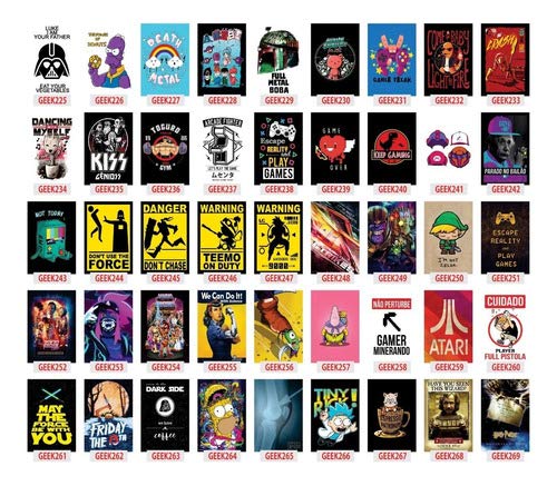 Kit 60 Placas Decorativas Mdf - Heróis - Geek - Marvel - Dc
