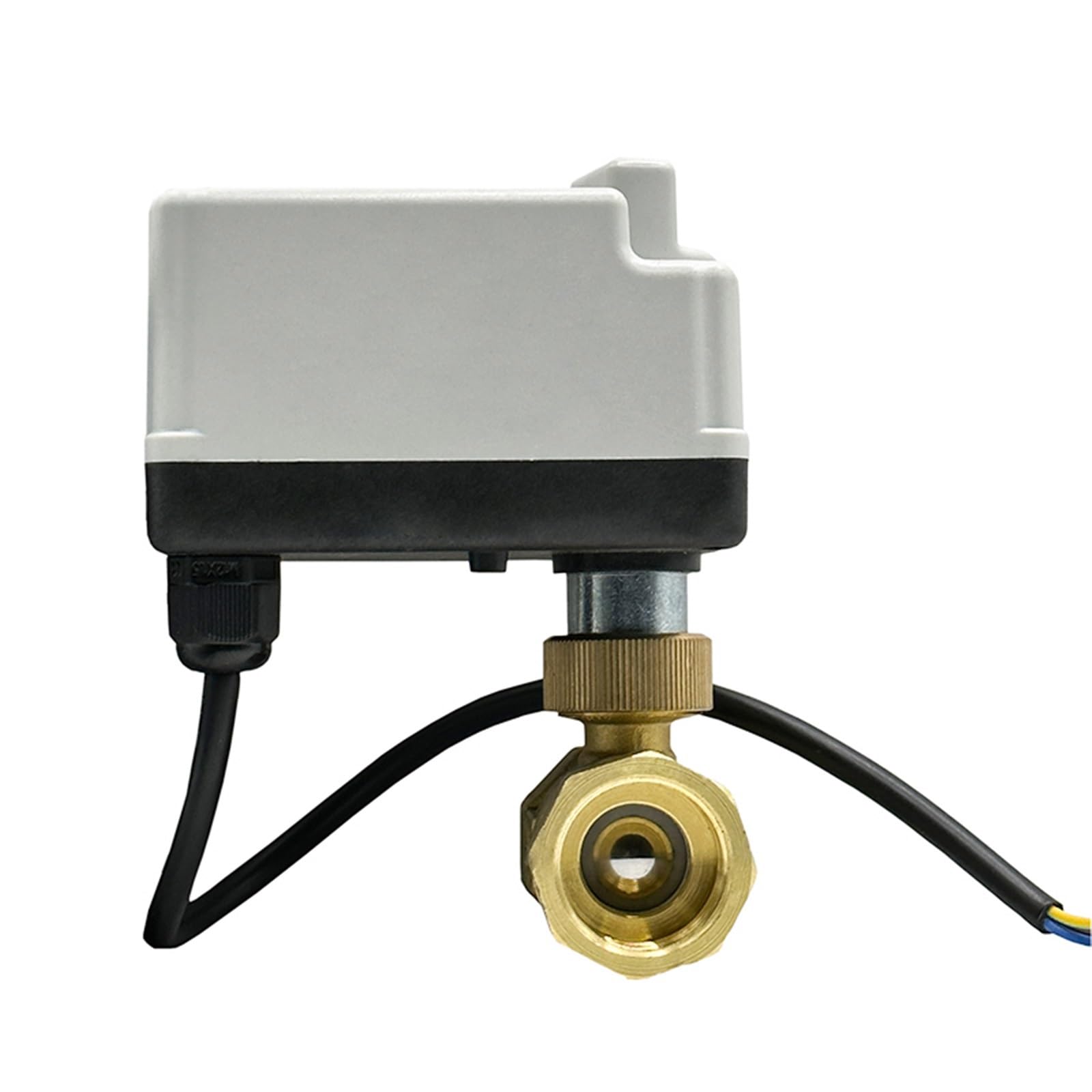MbeLLO Válvula de Bola, válvula de Bola motorizada de latón de 1/2 Pulgada Válvula de Bola eléctrica AC220V de Control de 2 Puntos de 3 Cables con Interruptor Manual 1 Pieza